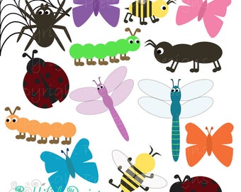 Bug Clip Art for Digital Scrapbooking, Invitations, Paper Goods, Card Making