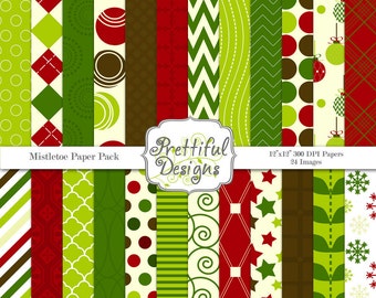 Christmas Digital Scrapbook Background Papers