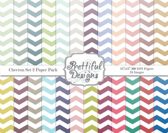 Gradient Chevron Digital Paper Pack  - Personal and Commercial Use - Chevron Set 2