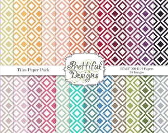 Tiles Digital Paper Pack Commercial Use