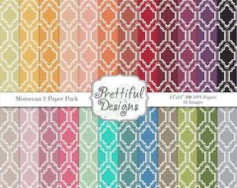 Moroccan Digital Paper Background Scrapbooking Printable Paper Pack Commercial Use