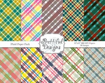 Plaid Digital Paper pack