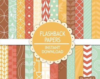 Digital Paper Colours of Autumn Scrapbook Memory Keeping Supplies