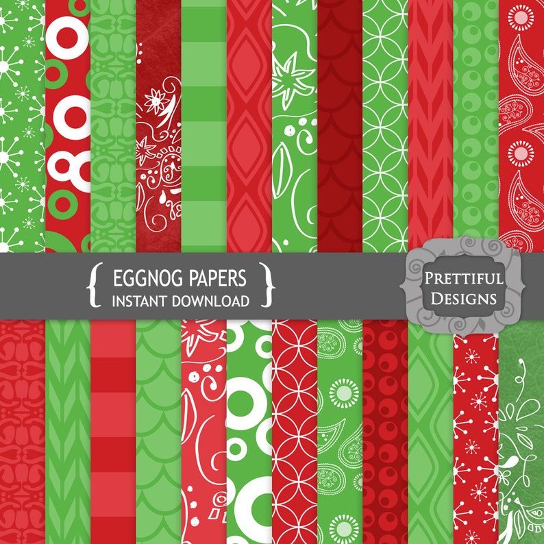 Digital Christmas Scrapbooking Papers image 1