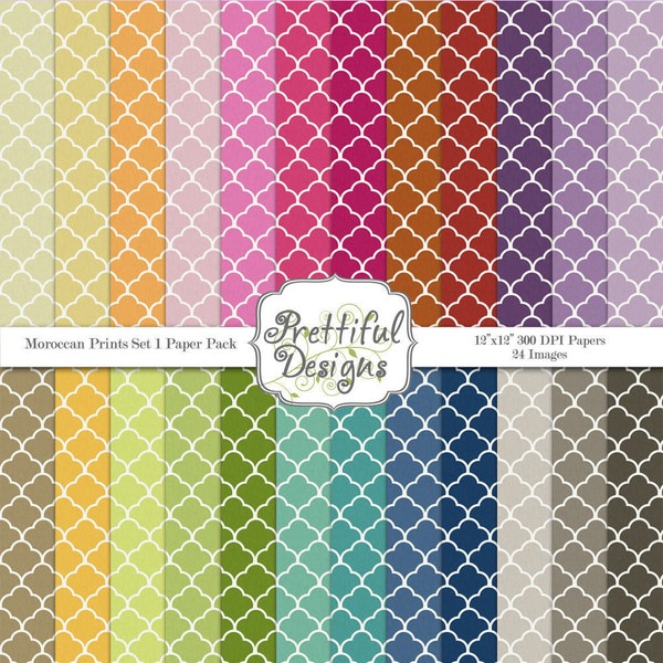 Moroccan Prints Digital Paper Pack Commercial Use