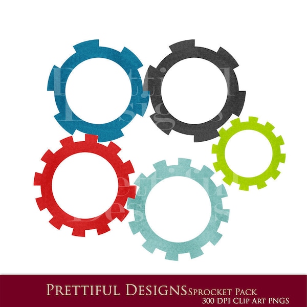Robot Clip Art - Sprockets and Gears - Personal And Commercial Use