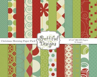 Christmas Digital Paper Scrapbook and Background