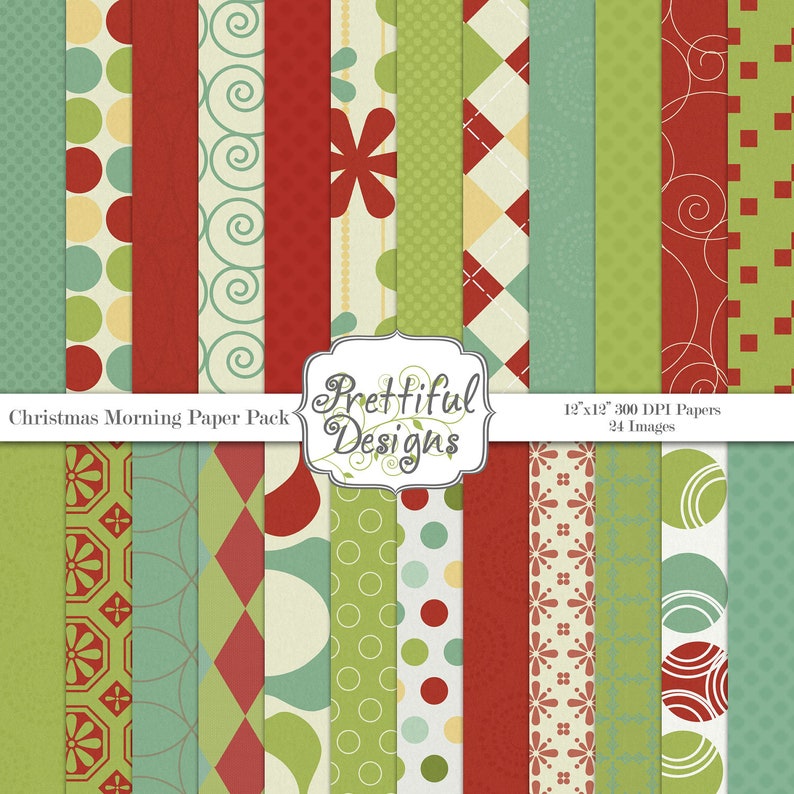 Christmas Digital Paper Scrapbook and Background image 1