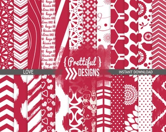 Valentine Digital Paper  - Personal and Commercial Use - Love