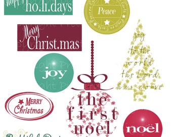 Christmas Word Art 2 - Personal or Commercial Use - Deck The Halls