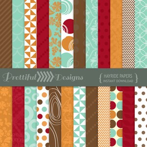 Autumn Digital Paper Pack - Personal and Commercial Use - Hayride