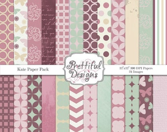 Digital Paper Pack  - Personal and Commercial Use - Kate
