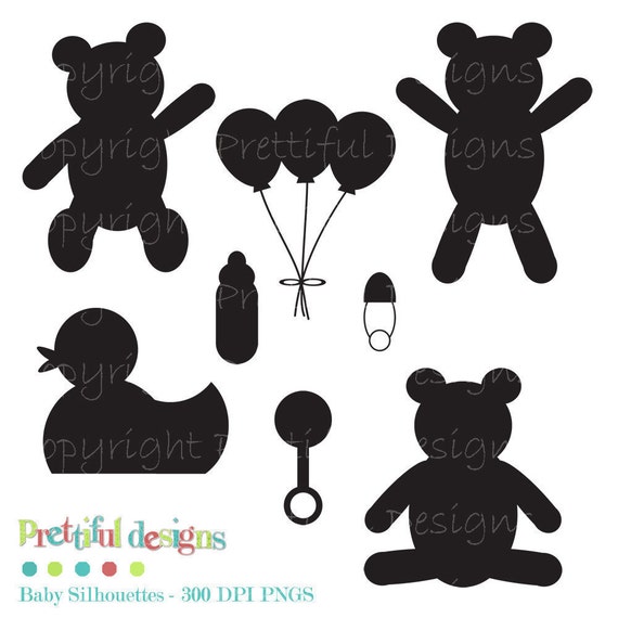 Download Items similar to Baby Silhouette Clip Art Teddy Bear Clip ...