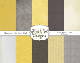 Yellow and Gray Digital Paper Pack