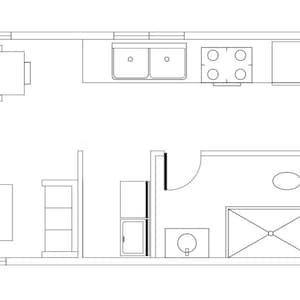 16x40 Tiny House Floor Plan: 1 Bedroom DIY Cabin Blueprint (PDF & AutoCAD File Included