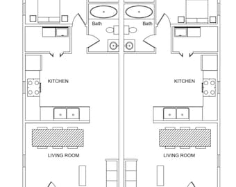 Modern 1 Bedroom 66’x60’ Floor Plan | Printable House Layout PDF | Duplex Home Design