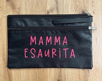Pochette en similicuir avec phrase