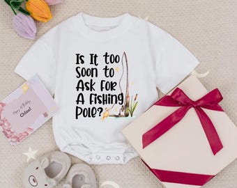 Fishing Pole Baby Romper, Natural Baby Clothes