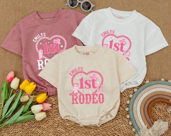 Personalized First Rodeo Birthday Romper, Western Baby Outfit