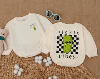 Pickle Vibes Baby Romper Sweatshirt, Vegan One Piece