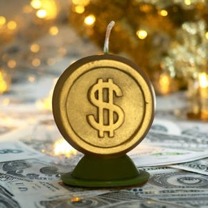 Money candle, Beeswax Prosperity Candle, Handcrafted Ritual Candle, Money spell, Manifest Abundance, Wealth, Intension candle