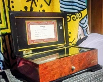 Vintage Thorens ANRI Swiss Movement Hand-carved Wooden Music Box