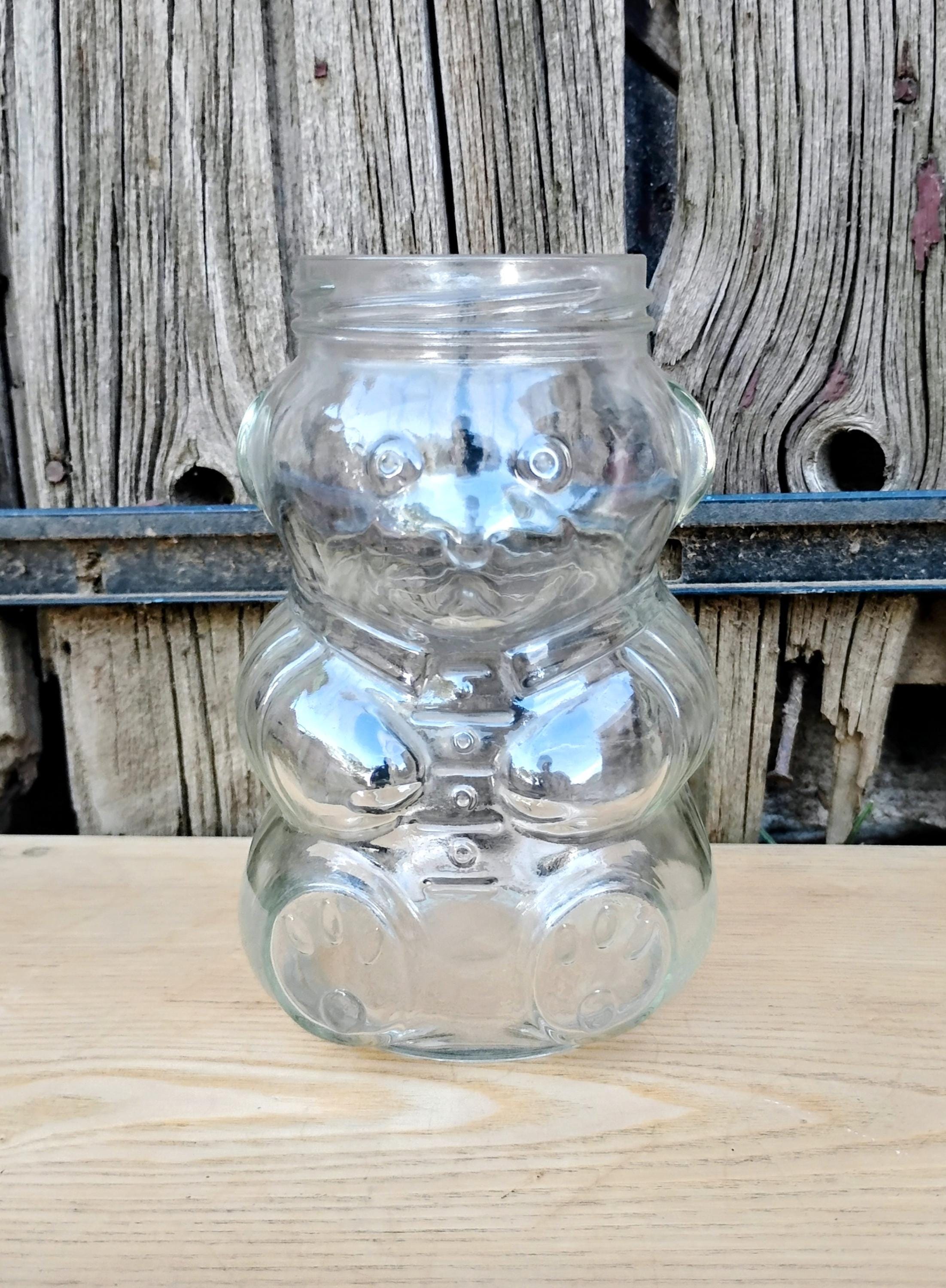 Vintage Bear Honey Jar Glass