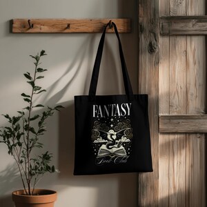 Fantasy Book Club Tote Bag, Literary Gift, Reading Accessory, Book Lover Tote, Eco-Friendly Shopping Bag