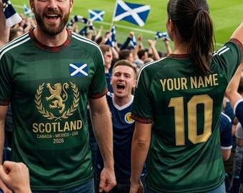 Scotland Soccer Jersey, Custom Name Number Football Shirt, Scotland Fan Jersey, Personalized Soccer Gift, Gift for Football Lover