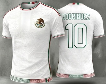 Personalized Mexico Soccer Jersey, Custom Name Number Football Shirt, Gift for Soccer Fan, Mexico Football Jersey, Aztec Design Fan Shirt
