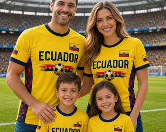 Personalized Ecuador Soccer Jersey, Custom Name Number Ecuador Football Shirt, Ecuadorian Flag Soccer Fan Gift for Men Women