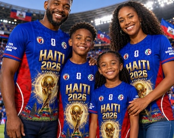 Personalized Haiti 2026 Soccer Jersey, Custom Name Number Haiti Football Shirt, World Soccer Fan Gift for Men Women
