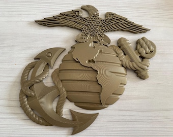USMC United States Marine Corps Eagle Globe Anchor EGA 3D Emblem 9.25”x9”