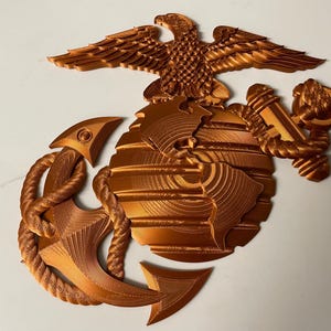 USMC United States Marine Corps Eagle Globe Anchor EGA 3D Copper Emblem 9.25”x9”