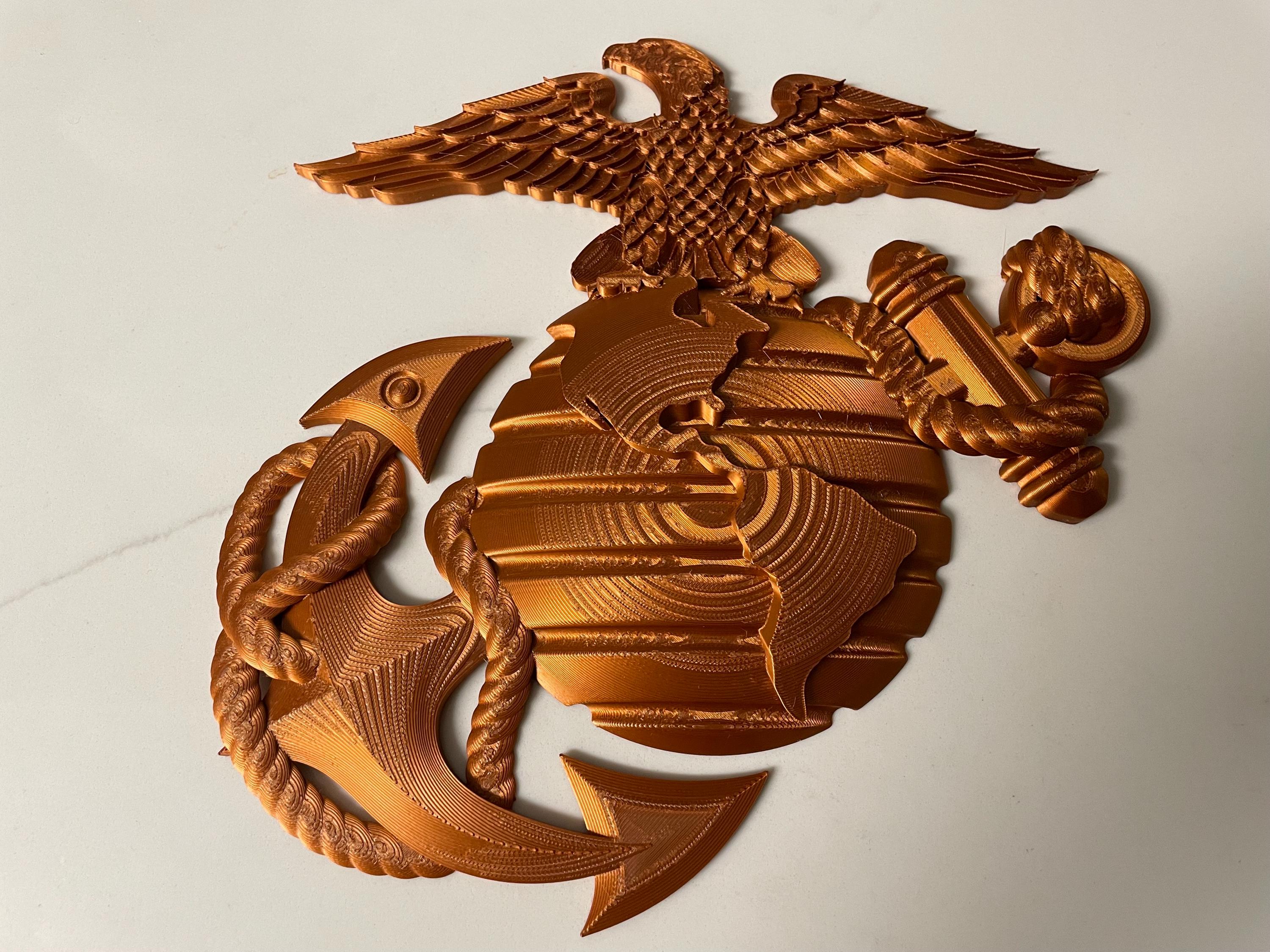 USMC United States Marine Corps Eagle Globe Anchor EGA 3D Copper Emblem ...