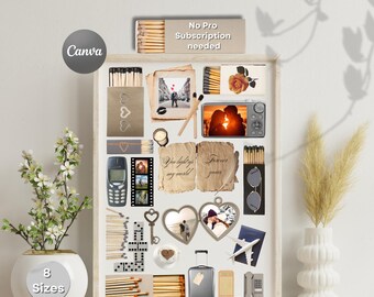 Custom Matchbook Poster, Editable Matchbox Template, Gift for Couple, DIY Matchbook Art, Printable Canva Art
