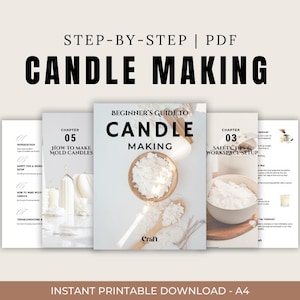 Beginner Candle Making Ebook | How to Make Candles at Home | DIY Candle Guide + Safety Tips + Supplies List