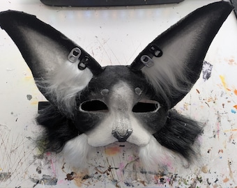 meshless bicolour cat therian mask