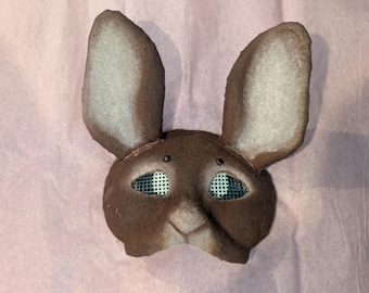 brown rabbit animal therian mask