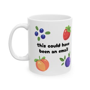 Fruity Fun Ceramic Mug, Colorful Fruit Mug, Gift for Fruit Lovers, Kitch, Zoom Meeting Coffee Cup
