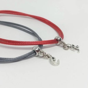 Set of 2 Matching Bracelets for Couples with Initial, Personalised Matching Bracelets for Couples, Initial Friendship Bracelets for BFF