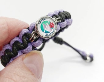 Kids Medical Alert ID Bracelet For Girls And Boys, Adjustable Cord Medic Id Jewellery, Penicillin Peanut Latex Milk Bee Allergy Alert Symbol