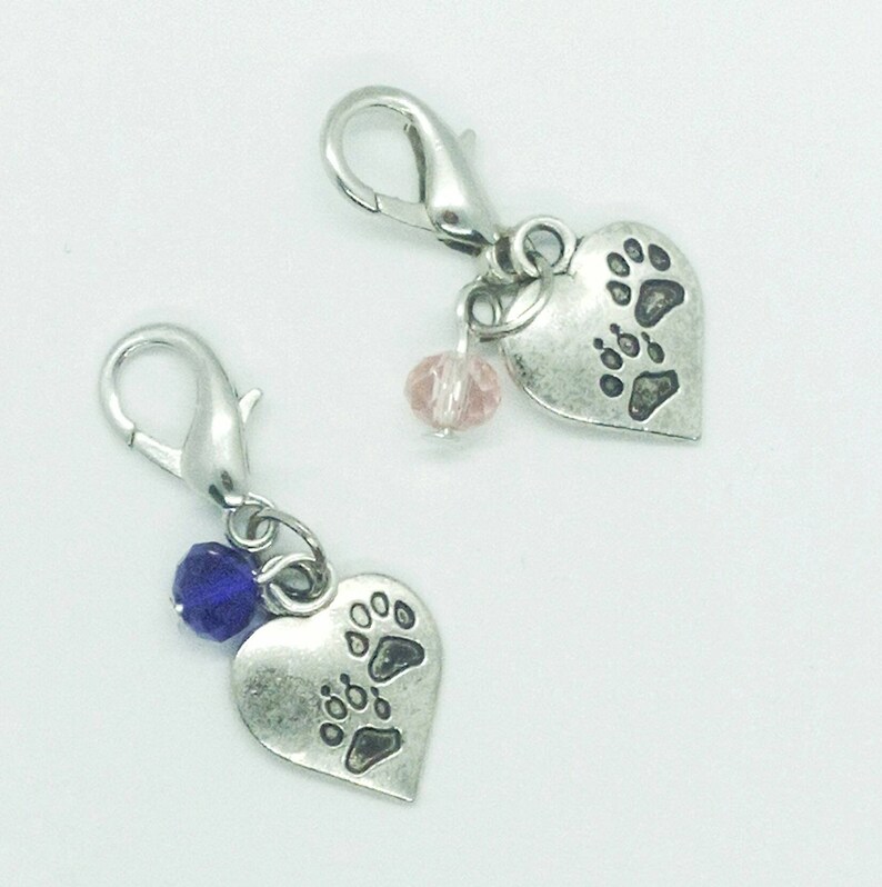Pet Collar Charm, Crystal Heart Collar Charm, Cat and Dog Collar Charm
