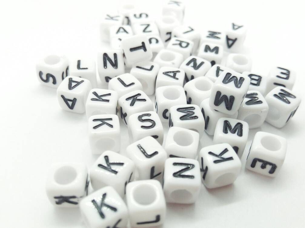 Letter Beads Mix Letter Beads 6 X 6 Mm Cube Square Acrylic Beads