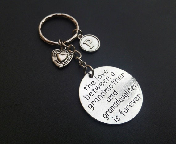 Love Between A Grandmother /& Grandkids is Forever Perfect Grandma Jewelry Gift Personalized Grandma Keychain with Birthstone and Letter Charms