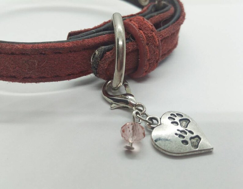 Pet Collar Charm, Crystal Heart Collar Charm, Cat and Dog Collar Charm