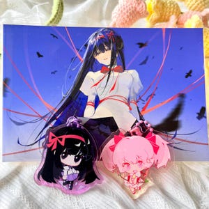 Madoka & Homura/acrylic keychain/illustration prints 4x6/postcard/anime/Madoka Magica