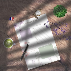 **Planungs-Journal • Floral Doux • PDF Imprimable • A4 A5 US Letter Halbbuchstabe • Organisation • Minimalistisch und elegant