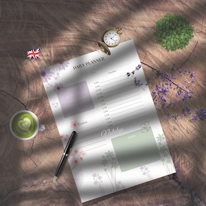 Agenda quotidien imprimable Floral Bliss • PDF de l'agenda quotidien • A4 A5 lettre US demi-lettre • Téléchargement numérique pour la maison et le bureau