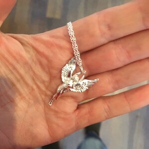 Guardian Angel pendant in Hallmarked solid Sterling Silver and chain. Luxury Gift with extraordinary detail. image 4